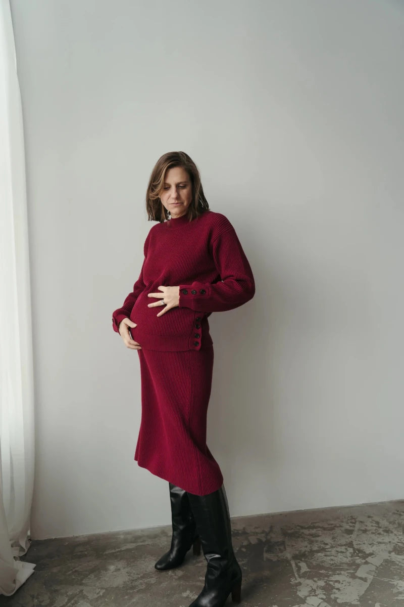 Charlotte - Jupe bordeaux Femme - boutique décoration Montreal