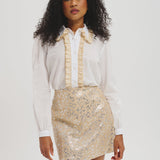 Lisbeth Shirt - White and Champagne