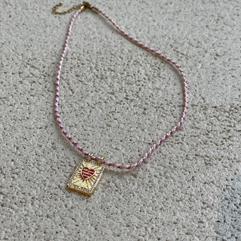 Collier Coeur d'Amour - Plaqué or 18k - boutique décoration Montreal