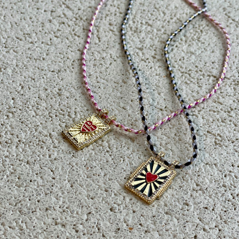 Collier Coeur Soleil - Plaqué or 18k - boutique décoration Montreal