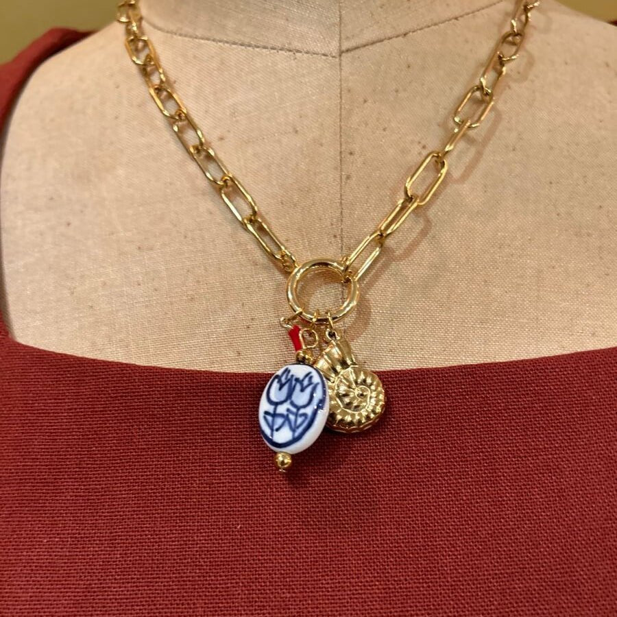 Collier Le Trio : Tulipe, Coquillage et Piment - boutique décoration Montreal