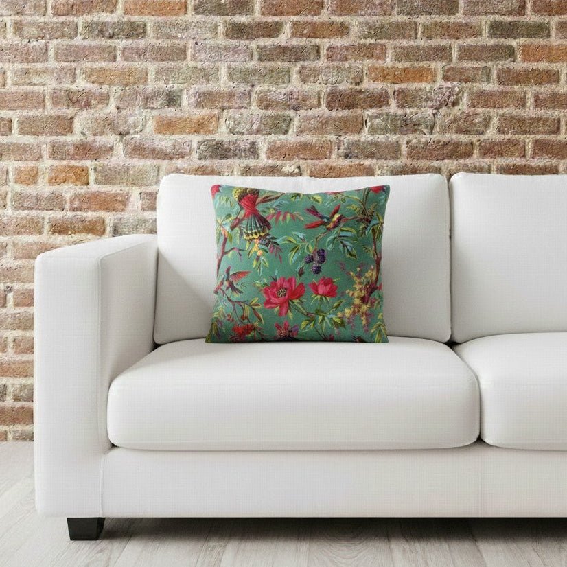 Coussin en velours Birdy - Jade - boutique décoration Montreal