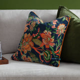 Coussin en velours imprimé Georgia - Bleu roi - boutique décoration Montreal