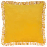 Coussin en Velours Mat à Volants Solene Jaune - boutique décoration Montreal