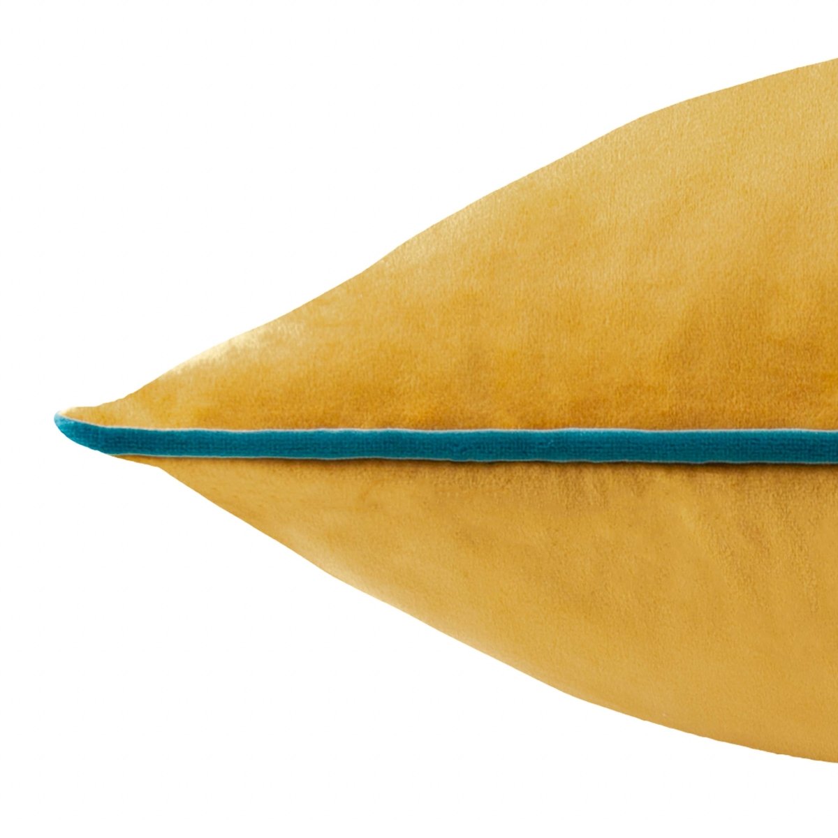 Coussin en Velours Meridian Ocre/Bleu Canard - boutique décoration Montreal