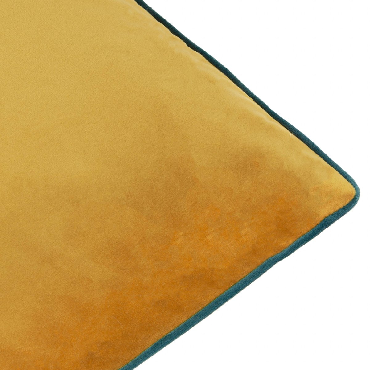 Coussin en Velours Meridian Ocre/Bleu Canard - boutique décoration Montreal