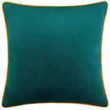 Coussin en velours Meridian Turquoise/Clémentine - boutique décoration Montreal