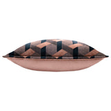 Coussin Lorenzo Jacquard en velours Delano Blush/Navy - boutique décoration Montreal