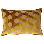 Coussin Lorenzo - Velours Jacquard - Ocre - boutique décoration Montreal