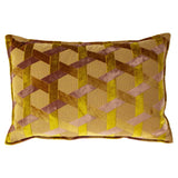 Coussin Lorenzo - Velours Jacquard - Ocre - boutique décoration Montreal