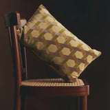 Coussin Lorenzo - Velours Jacquard - Ocre - boutique décoration Montreal