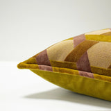 Coussin Lorenzo - Velours Jacquard - Ocre - boutique décoration Montreal
