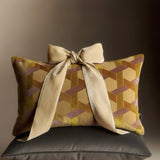 Coussin Lorenzo - Velours Jacquard - Ocre - boutique décoration Montreal