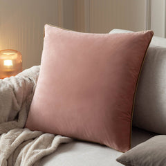 Coussin Meridian en velours rose/doré - boutique décoration Montreal