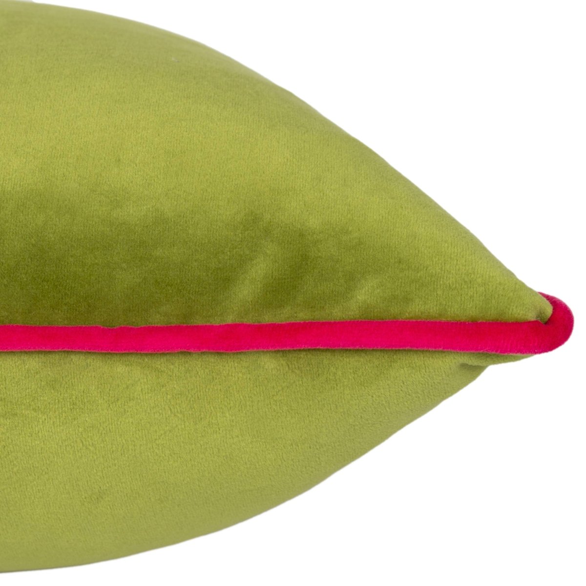 Coussin Méridien en velours vert citron/rose vif - boutique décoration Montreal