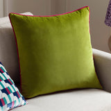 Coussin Méridien en velours vert citron/rose vif - boutique décoration Montreal
