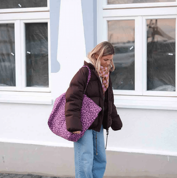 Couverture à langer - Vichy Caramel Mauve - boutique décoration Montreal