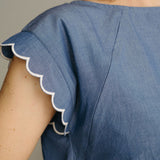 Pauline - Haut d'allaitement bleu