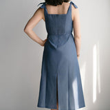 Rosalie - Robe d'allaitement et de maternité Bleue