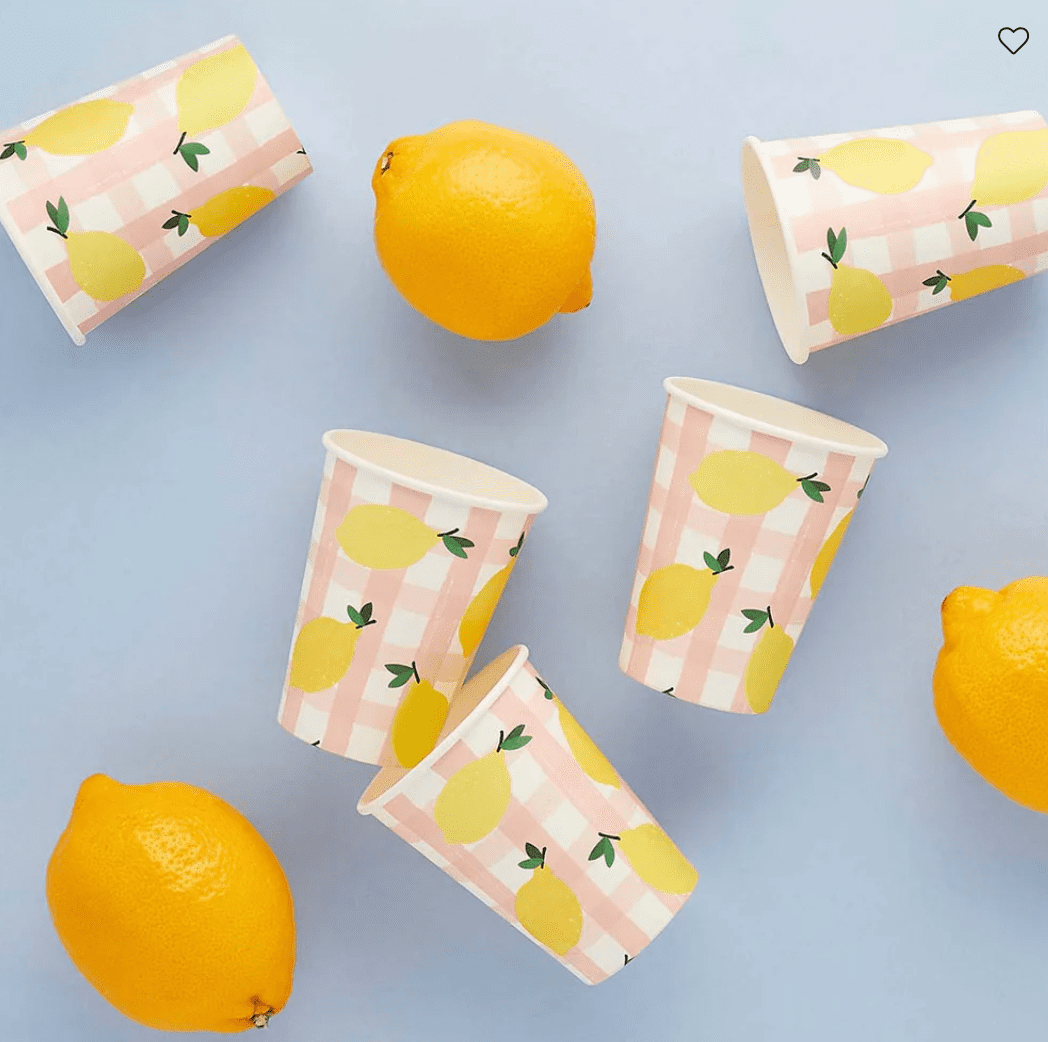 Gobelets carton - Citron vichy - Accessories - Kids - boutique décoration Montreal