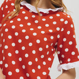 Laetitia polka-dot top