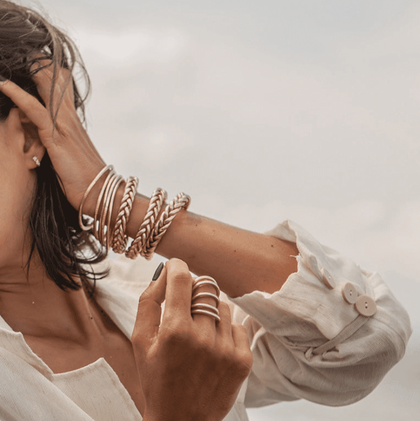 Kumali Bracelet Tressé - Champagne - boutique décoration Montreal