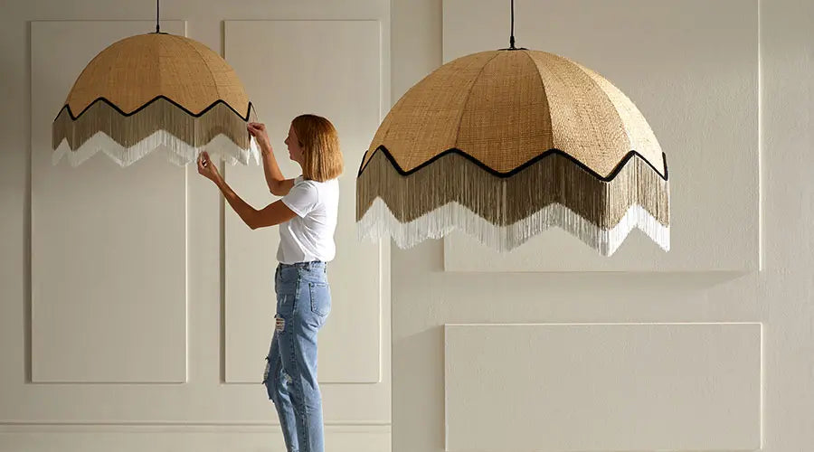 luminaire grande taille, frange