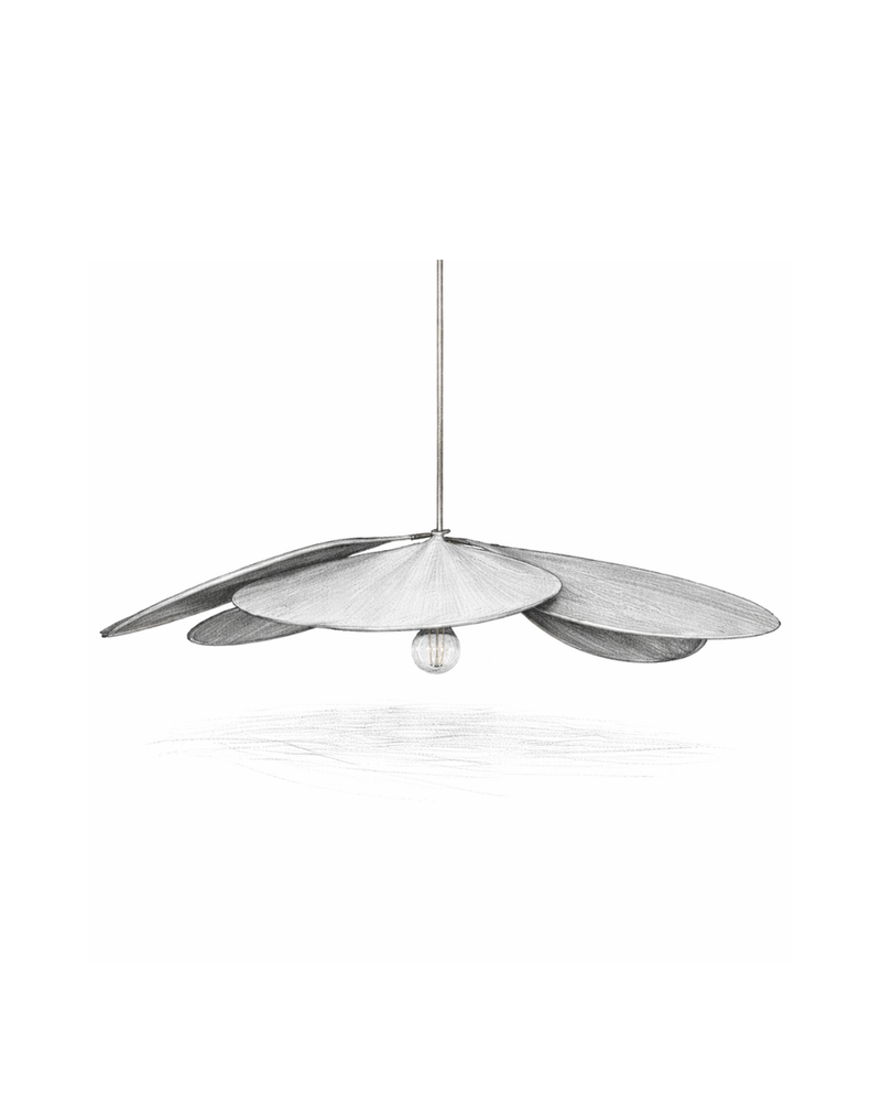 lampe suspendu en forme de fleurs, raphia ou toile canevas