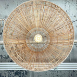 Rattan Bell or Bulb Pendant Light