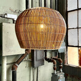 Rattan Bell or Bulb Pendant Light