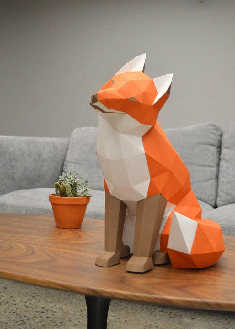 Loup et Renard pliable - Poly Paper Kits - boutique décoration Montreal