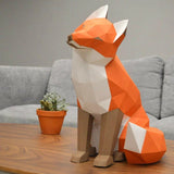 Loup et Renard pliable - Poly Paper Kits - boutique décoration Montreal