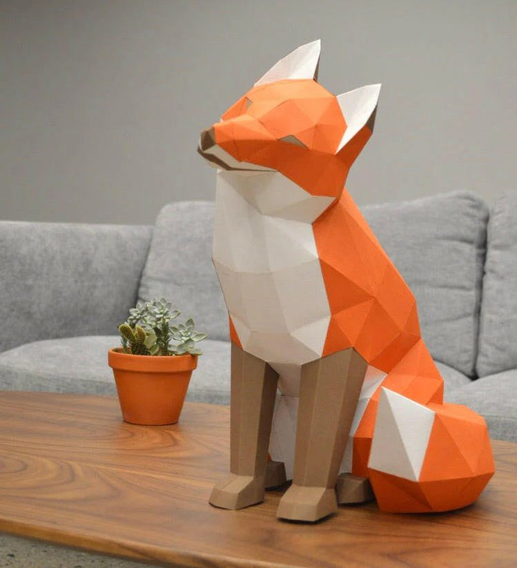 Loup et Renard pliable - Poly Paper Kits - boutique décoration Montreal