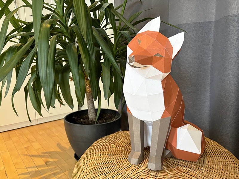 Loup et Renard pliable - Poly Paper Kits - boutique décoration Montreal