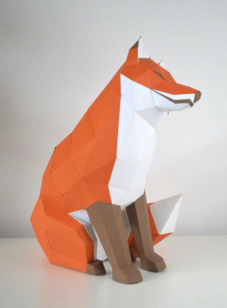 Loup et Renard pliable - Poly Paper Kits - boutique décoration Montreal