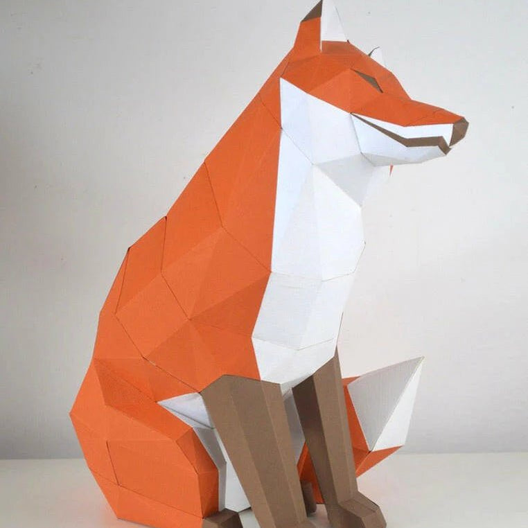 Loup et Renard pliable - Poly Paper Kits - boutique décoration Montreal