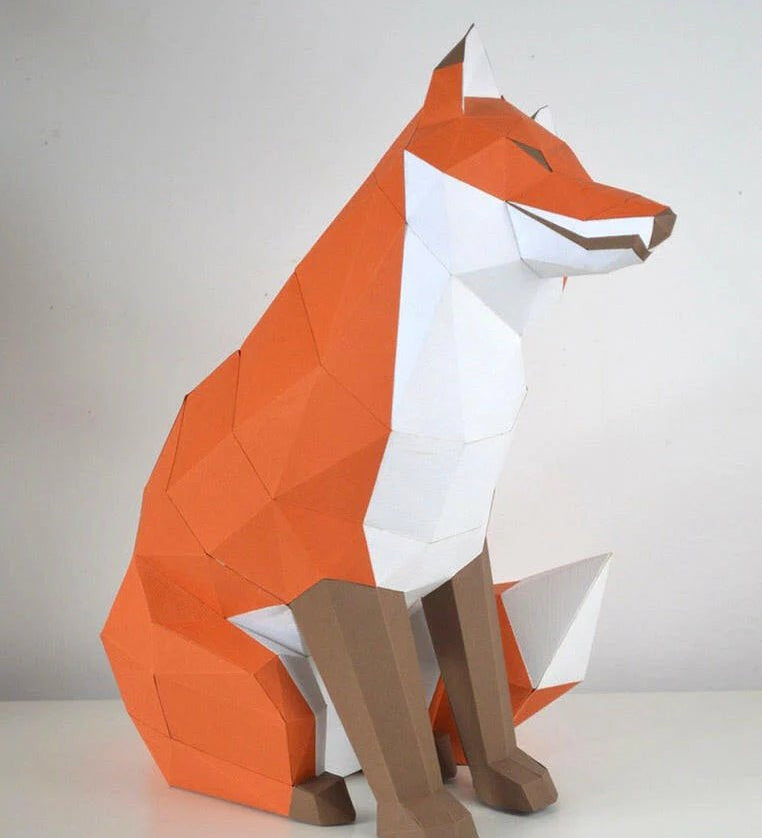 Loup et Renard pliable - Poly Paper Kits - boutique décoration Montreal