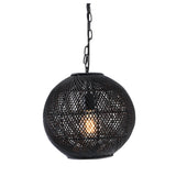 Luminaire suspendu Romika - Rotin Noir Mat