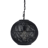Luminaire suspendu Romika - Rotin Noir Mat