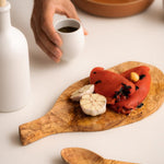 Natural Olive Wood Cheese Board | Organic Shape with Handle - Board - boutique décoration Montreal