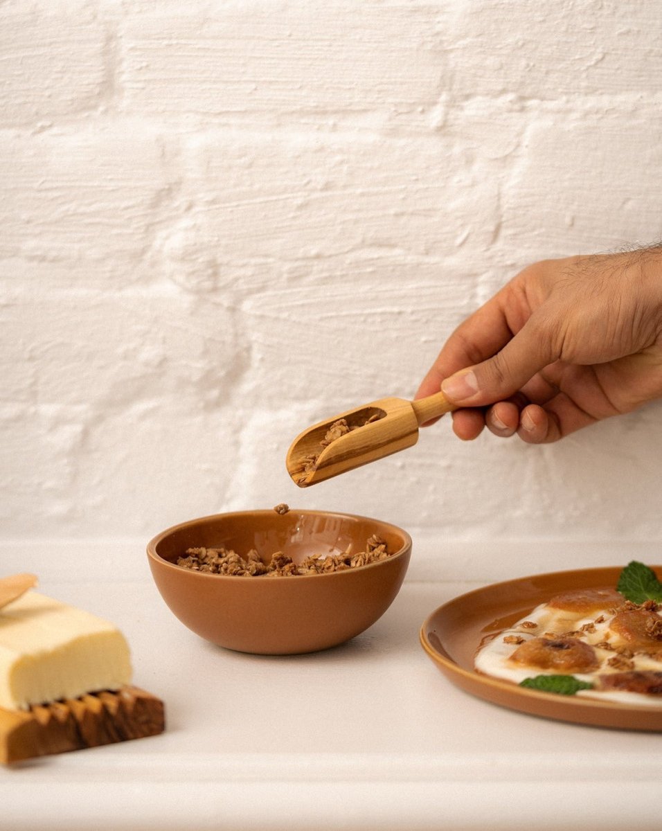 Natural Olive Wood Scoop - Utensils - boutique décoration Montreal