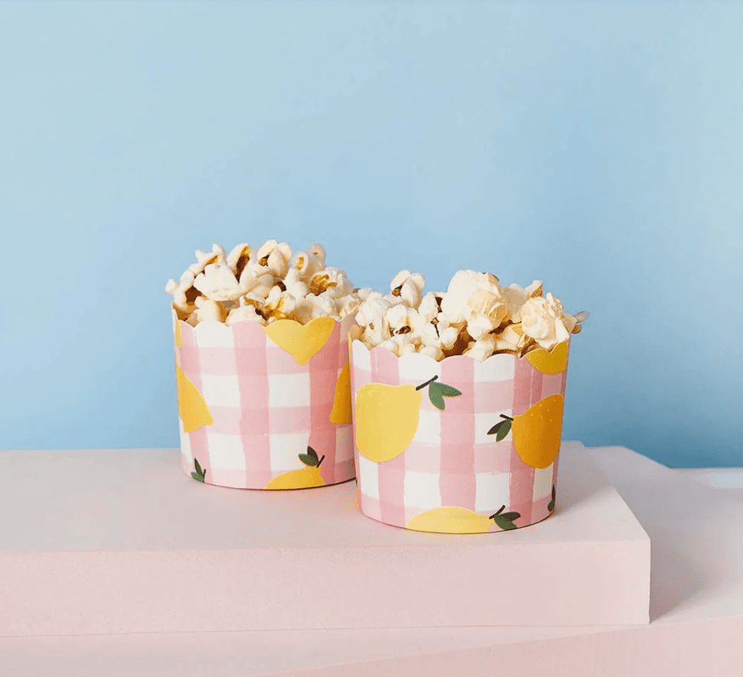 Panier à pop corn carton - Citron vichy - Accessories - Kids - boutique décoration Montreal