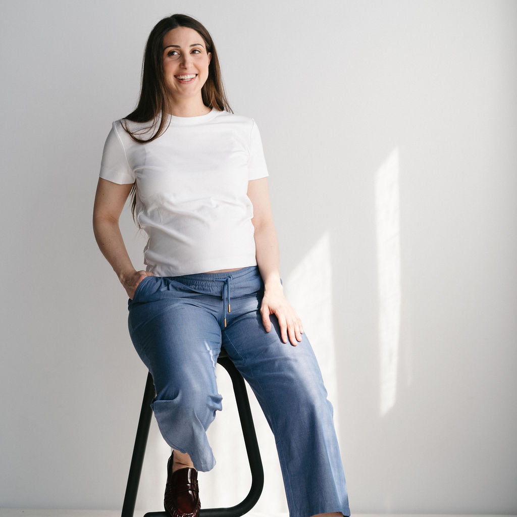 Emma - Blue maternity pants