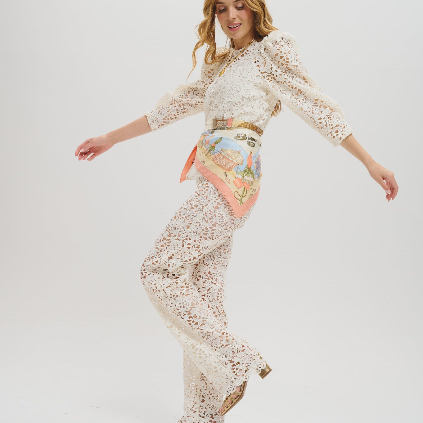 Pantalon Uffizi en Guipure
