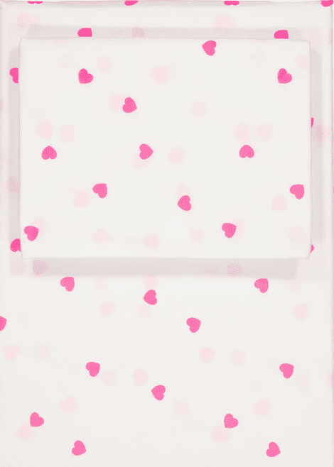 Parure de lit Plume - Coeur rose fluo - boutique décoration Montreal