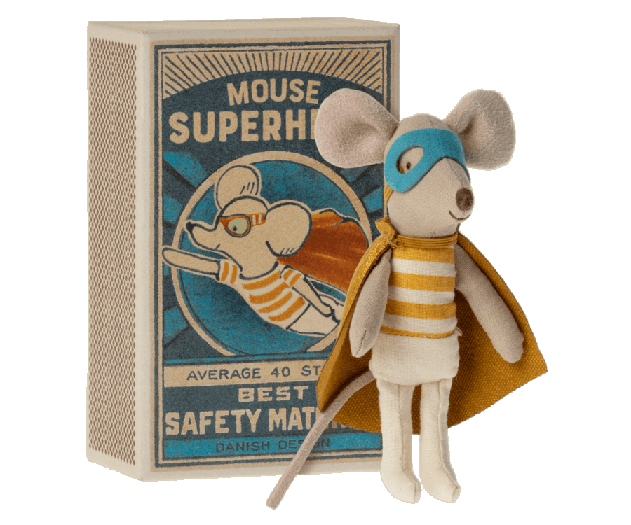 super heros souris maileg, boite allumette