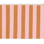 Pochette LILI - Rayures Caramel et Rose - boutique décoration Montreal