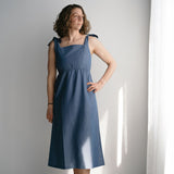 Rosalie - Robe d'allaitement et de maternité Bleue