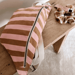 Sac Banane - Rayures Caramel - Rose - boutique décoration Montreal