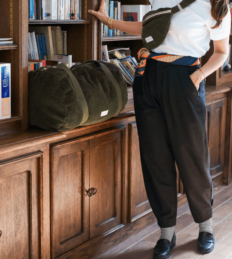 Sac Bowling en Velours - Vert Capre - boutique décoration Montreal